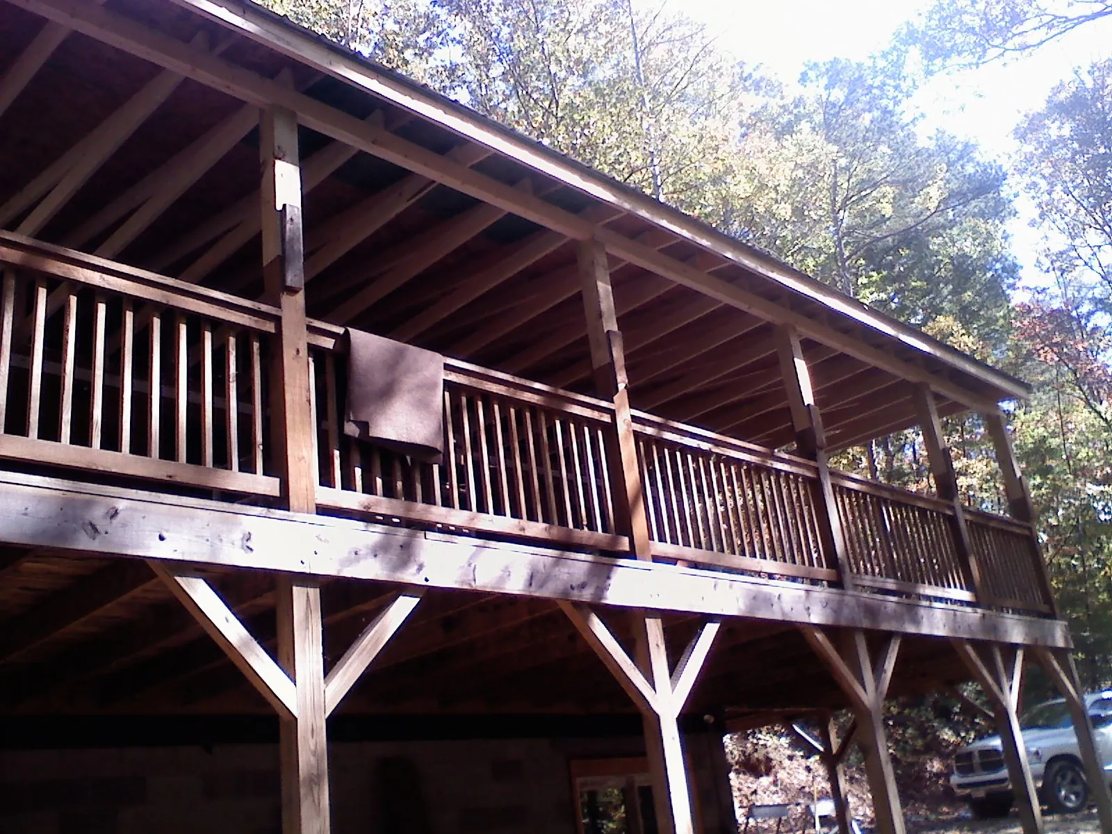 Timber framing under a new elevated porch and deck — Roof Leak Repair in Morris Chapel by Roofing Brothers